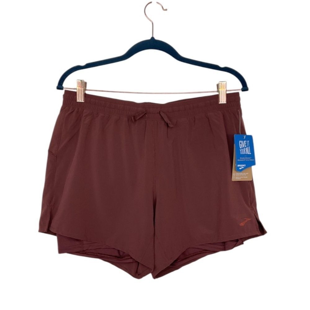 Brooks Women's Athletic Shorts - Brown - Picture 4 of 11